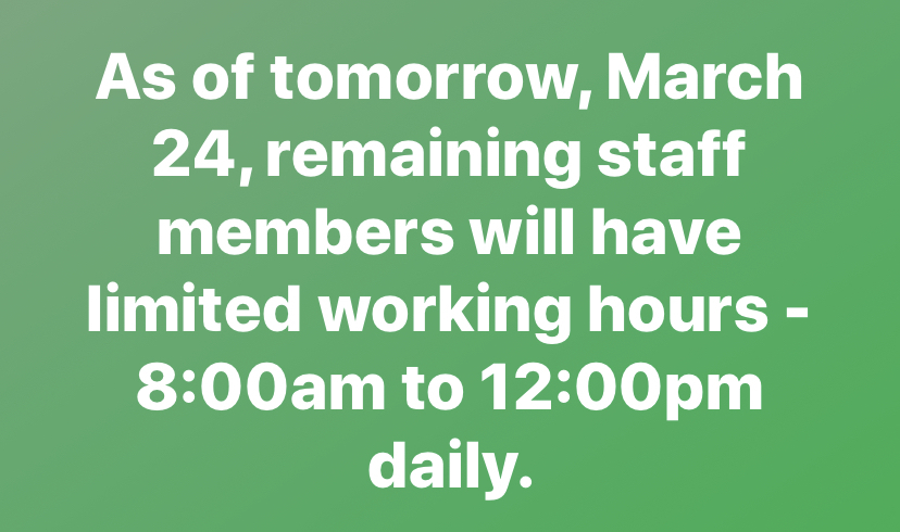 Limited Operating Hours