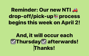April 2 Drop-Off/Pick-Up Day