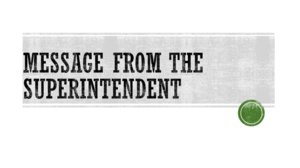 Message from Superintendent Damian Johnson